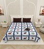 Blue Traditional print 144 TC Cotton King Size  Bedsheet With 2 Pillow Cover