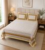 Yellow Geometric 100% Cotton Super King Size Bedsheet with 2 Pillow Covers