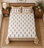 Yellow Floral 100% Cotton Super King Size Bedsheet with 2 Pillow Covers