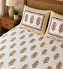 Yellow Floral 100% Cotton Super King Size Bedsheet with 2 Pillow Covers