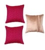 Multicolor Textured Polyester 16 x 16 Inches Cushion Covers (Pack of 3)