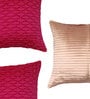 Multicolor Textured Polyester 16 x 16 Inches Cushion Covers (Pack of 3)