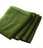 Olive Green 100% Pure Bamboo Terry Face Towel Set Of 4