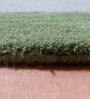 Green 100% Wool Geometrical 4  x 6  Feet Hand Tufted Carpet