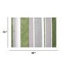Green 100% Wool Geometrical 4  x 6  Feet Hand Tufted Carpet