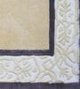 Cream Floral 100% Wool 4 ft x 6 ft Hand Tufted Carpet