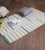 Off white 100% Wool Striped 4 X 6 Feet Hand Tufted Carpet