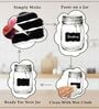 100 Pcs Waterproof Vinyl Black Labels Stickers for Mason Jar Glass & Plastic Bottles with 1 Piece White Pencil