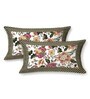 Off-white Floral 144 TC Cotton King Size  King Size Bedsheet With 2 Pillow Cover
