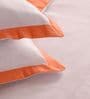 Peach 1000 Tc Cotton Contrast Bedsheet Set With 2 Pillow Covers & 2 Cushion Covers