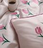 Lavender 1000 Tc Cotton Contrast Bedsheet Set With 2 Pillow Covers & 2 Cushion Covers