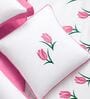 Lavender 1000 Tc Cotton Contrast Bedsheet Set With 2 Pillow Covers & 2 Cushion Covers