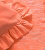 Peach 1000 Tc Cotton Embroidered King Duvet With Ruffles