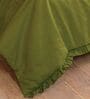 Olive Green 1000 Tc Cotton Embroidered King Duvet With Ruffles