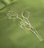 Olive Green 1000 Tc Cotton Embroidered King Duvet With Ruffles