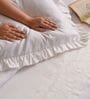 White 1000 Tc Cotton Embroidered King Duvet With Ruffles