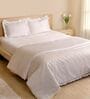 White 1000 Tc Cotton Embroidered Single Duvet With Ruffles