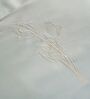 Aqua Blue 1000 Tc Cotton Embroidered Single Duvet With Ruffles