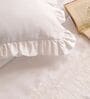White 1000 Tc Cotton Bedsheet Set With 2 Pillow Covers & 2 Embroidered Cushion Covers
