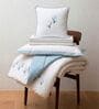 White With Aqua Blue 1000 Tc Cotton Reversible King Duvet