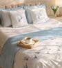 White With Aqua Blue 1000 Tc Cotton Reversible Single Duvet