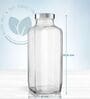 1000ml Transparent Square Glass Water Bottle with Air-Tight Lid   Kitchen Storage for Water, Milk, Juice, Smoothie (Transparent)