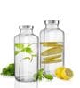 1000ml Transparent Square Glass Water Bottle with Air-Tight Lid   Kitchen Storage for Water, Milk, Juice, Smoothie (Transparent)