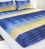 Blue Geometric 104 TC Cotton 1 Double Bedsheet with 2 Pillow Covers