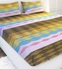 Multicolor Abstract 104 TC Cotton Double Size Bedsheet With 2 Pillow Covers