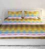 Multicolor Abstract 104 TC Cotton Double Size Bedsheet With 2 Pillow Covers