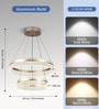 104W Smart LED Chandelier with Multi-Tier Ring Design