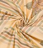 Cream Floral 144 TC Cotton King Size  Bedsheet With 2 Pillow Cover
