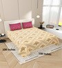Cream Floral 144 TC Cotton King Size  Bedsheet With 2 Pillow Cover