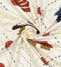 White Ethnic 144 TC Cotton King Size  Bedsheet With 2 Pillow Cover