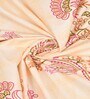 Peach Floral 144 TC Cotton King Size  Bedsheet With 2 Pillow Cover