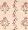 Peach Floral 144 TC Cotton King Size  Bedsheet With 2 Pillow Cover