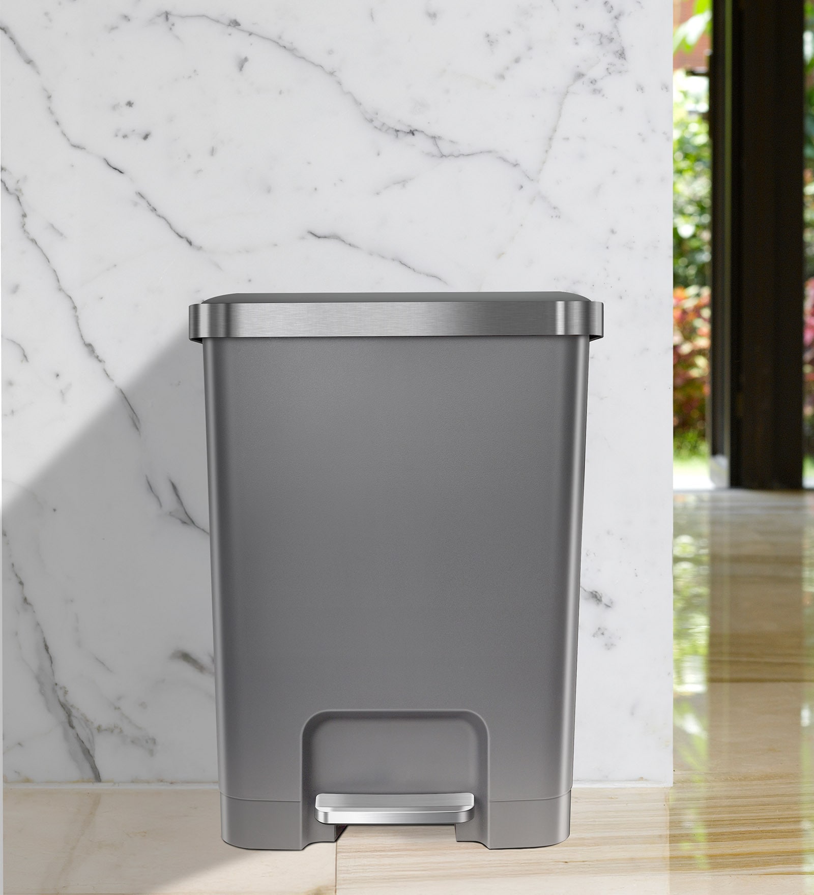 11 Litre Black Stainless Steel Dustbin