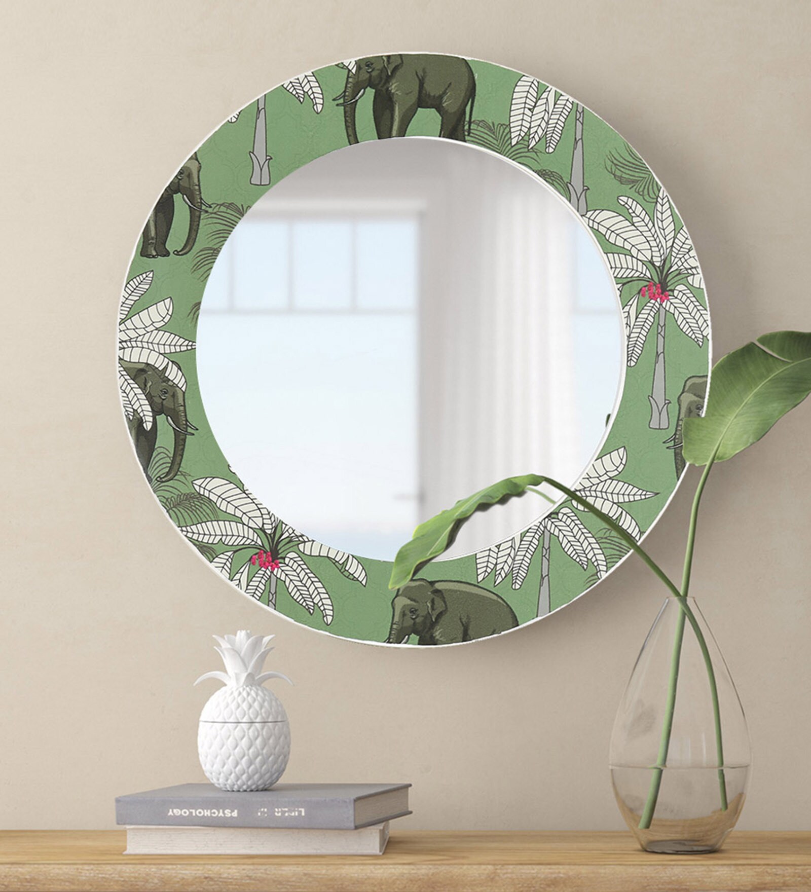 Green Glass Artist Wall Mirror