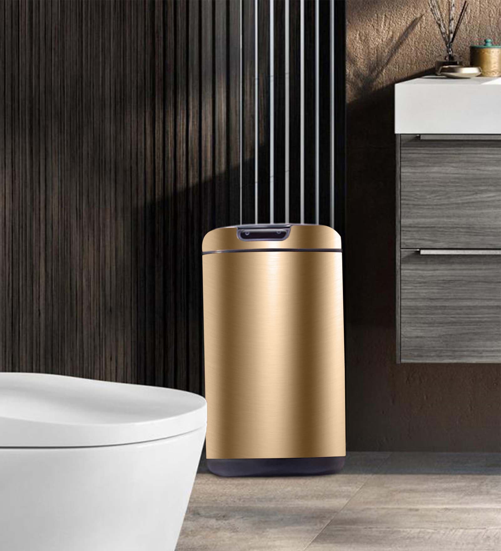 12 Litre Champagne Gold Stainless Steel Dustbin