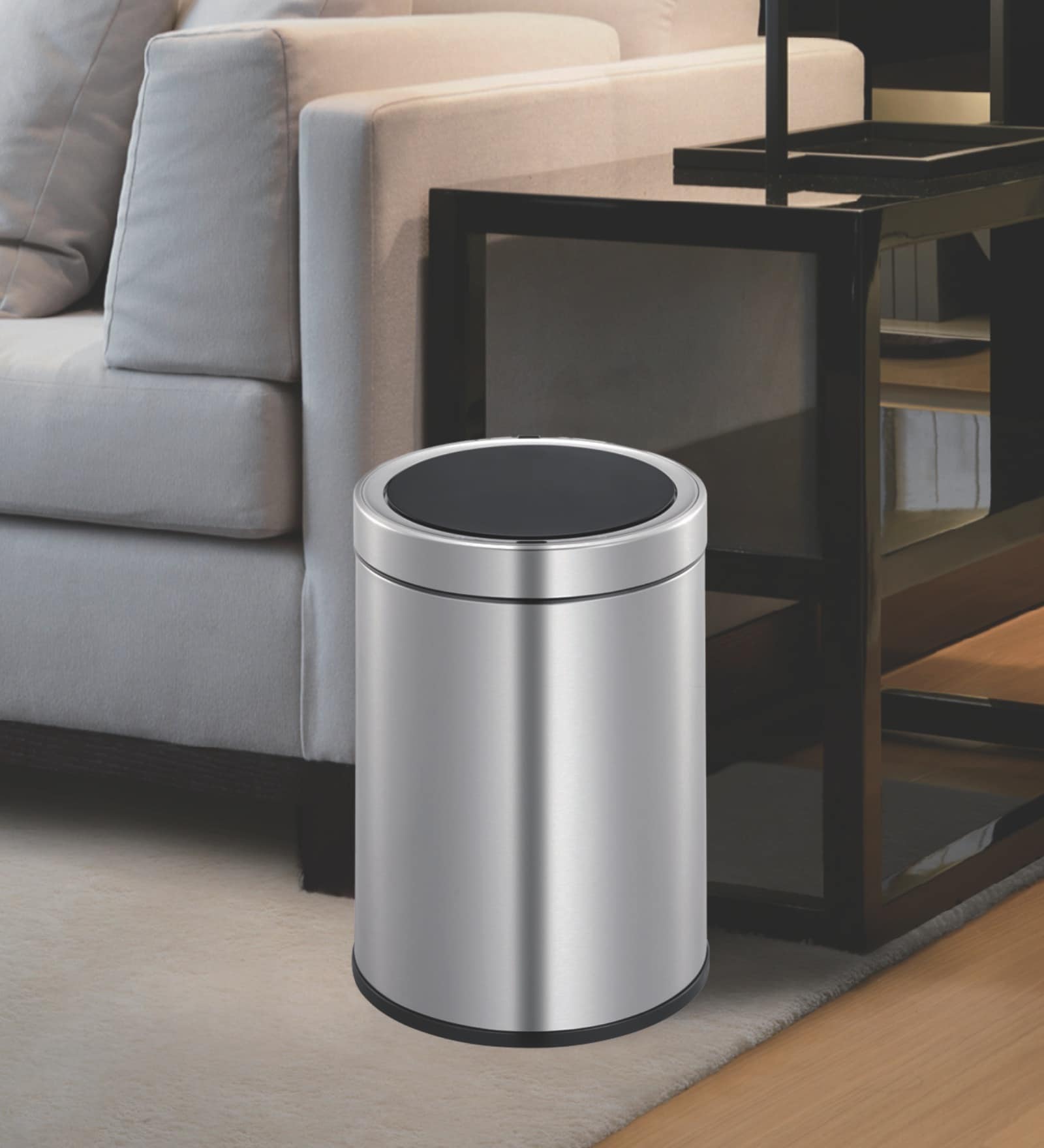 12 Litre Champagne Gold Stainless Steel Dustbin