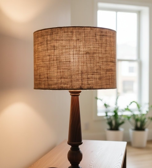 btr crafts 12-Inch Natural Jute Fabric Drum Lampshade-picture-15