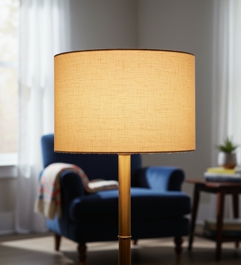 12-Inch Premium Jute Fabric Drum Lampshade