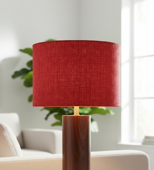btr crafts 12-Inch Red Jute Fabric Drum Lampshade-picture-20
