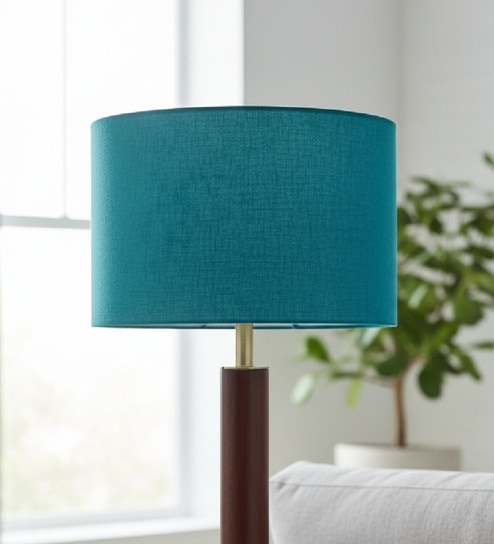 btr crafts 12-Inch Teal Fabric Drum Lampshade-picture-37