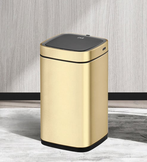 12 Litre Black Stainless Steel Dustbin