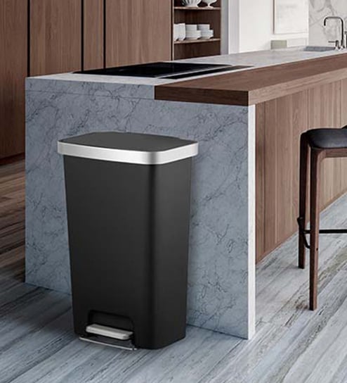 12 Litre White Stainless Steel Dustbin
