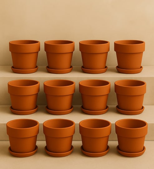 12 Pcs Red Terracotta 6 Inchs Planters