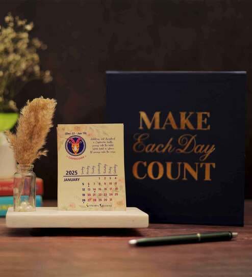 12 Zodiac Desk Calendar 2025 For Home & Office Decor