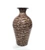 Floral White & Brown Metal Vase