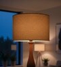 12-Inch Beige Fabric Drum Lampshade